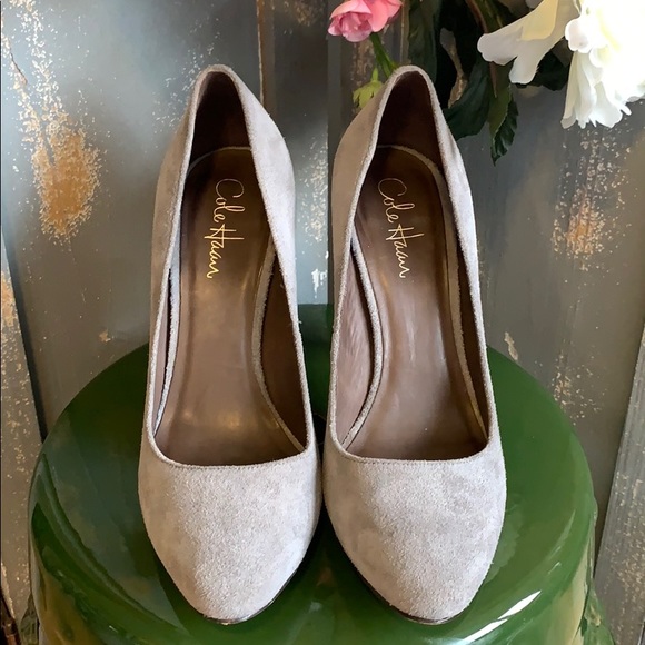 Cole Haan Grey Suede Wood Heels๐บ - Picture 8 of 12